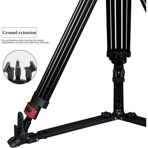 Miliboo MTT609A Hidrolik Kafalı Profesyonel Alüminyum Video Tripod