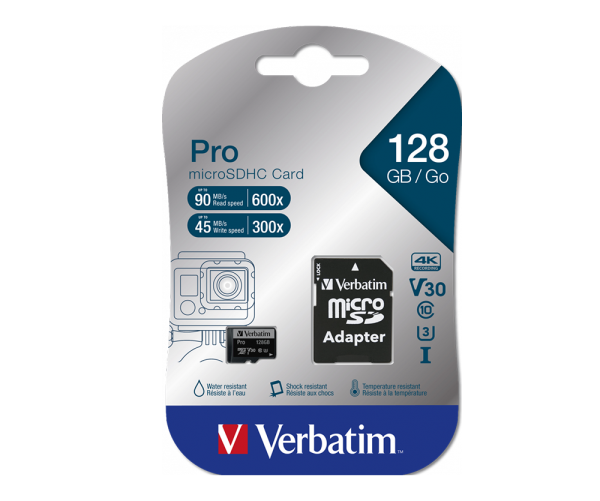 Verbatim 128GB Pro U3 Micro SDXC Hafıza Kartı