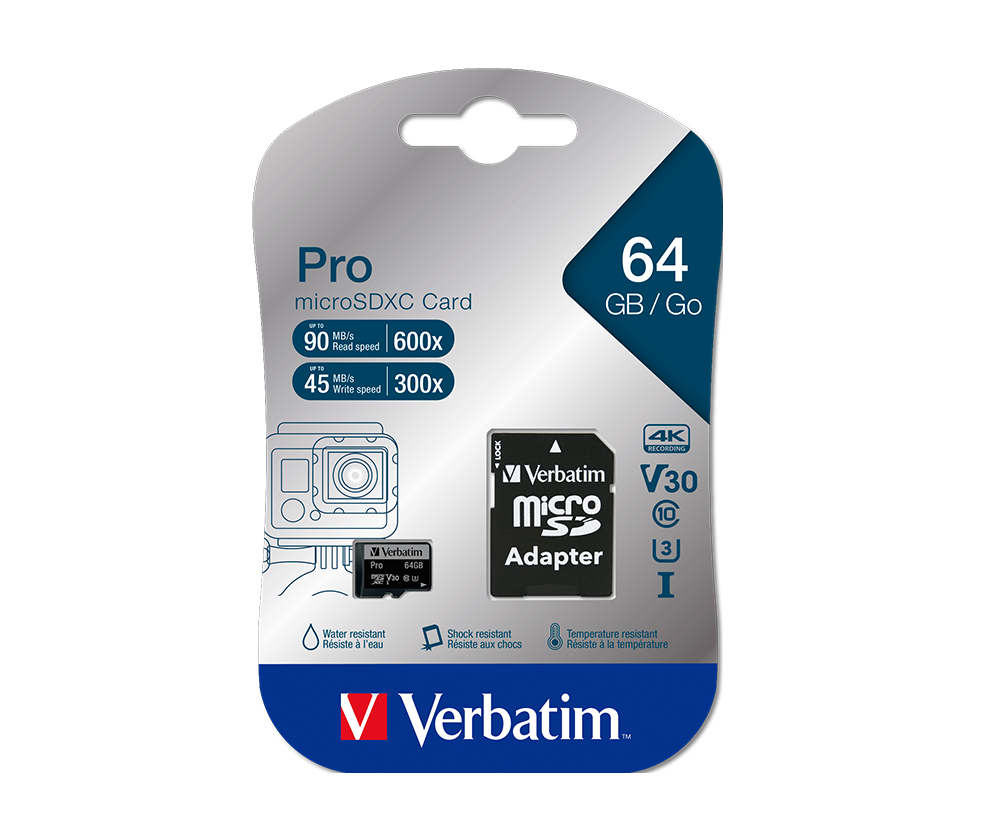 Verbatim 64GB Pro U3 Micro SDXC Hafıza Kartı