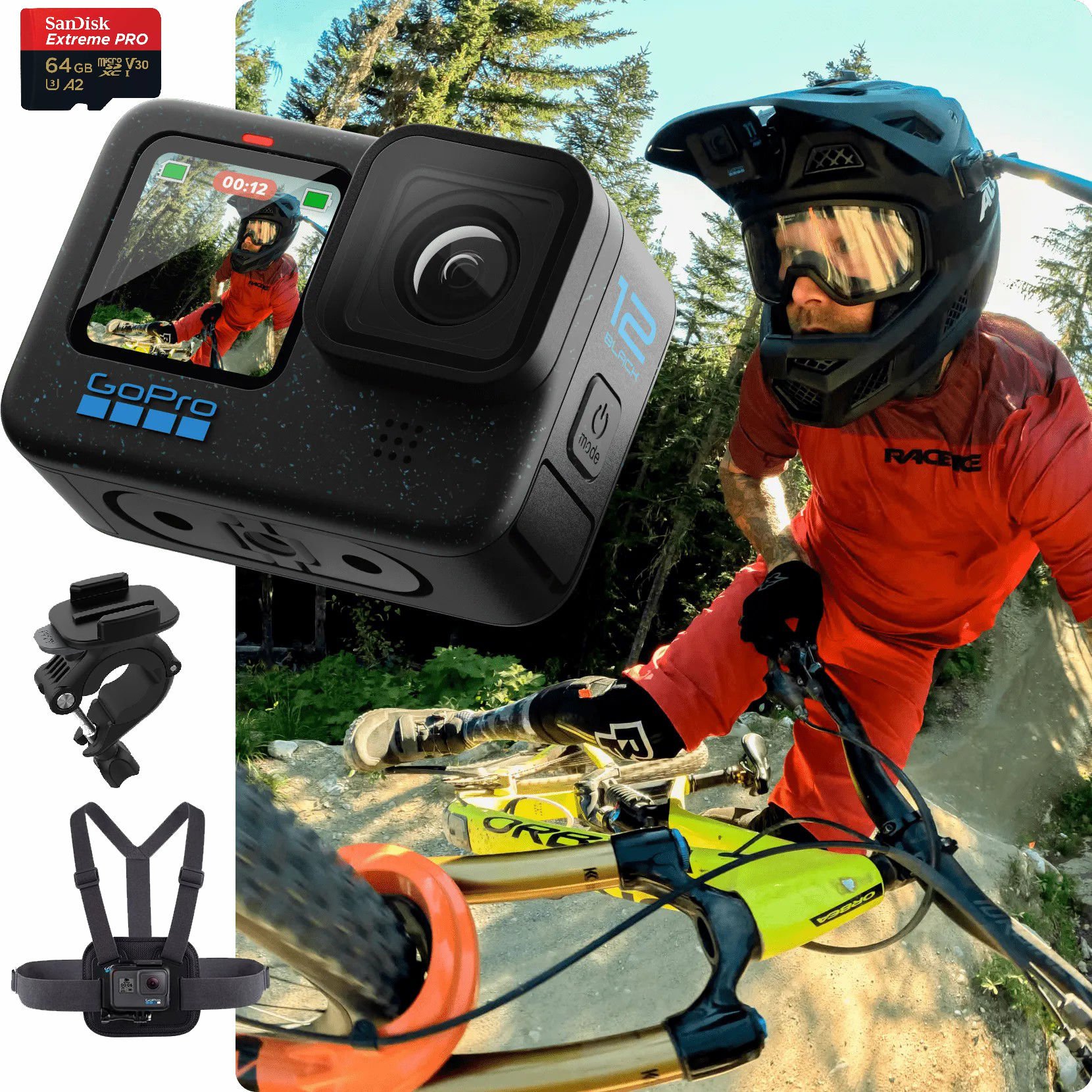 GoPro HERO 12 Aksiyon Kamerası Bisiklet Kiti