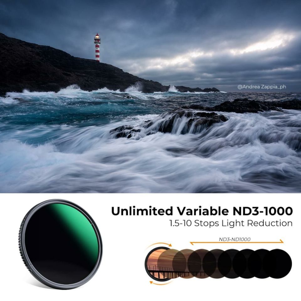 K&F Concept 82mm NANO-D SERIES (1.5-10 Stop) ND3-ND1000 Filtre