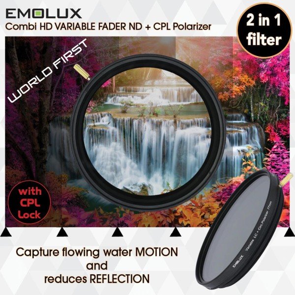 Emolux 40.5mm 2 in 1 Variable ND 2-400 + Circular Polarize Filtre