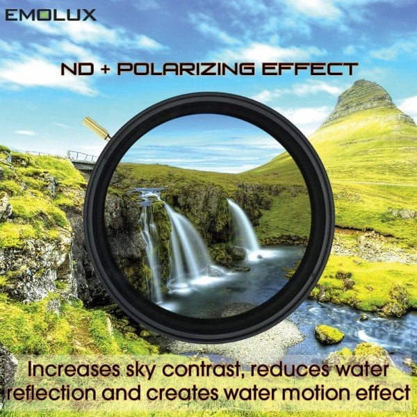 Emolux 40.5mm 2 in 1 Variable ND 2-400 + Circular Polarize Filtre