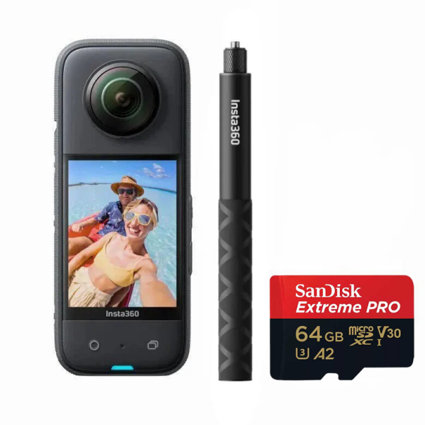 Insta360 X3 360 Derece Kamera + Stick + Hafıza Kartı