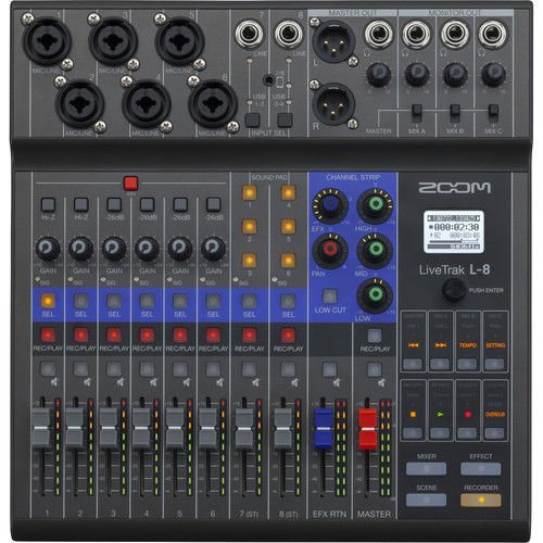 Zoom LiveTrak L-8 8-Kanal Dijital Mikser Recorder