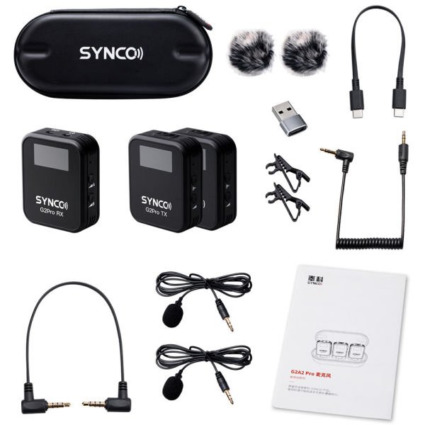 Synco G2A2 Pro 2 Kişilik Kablosuz Mikrofon Sistemi