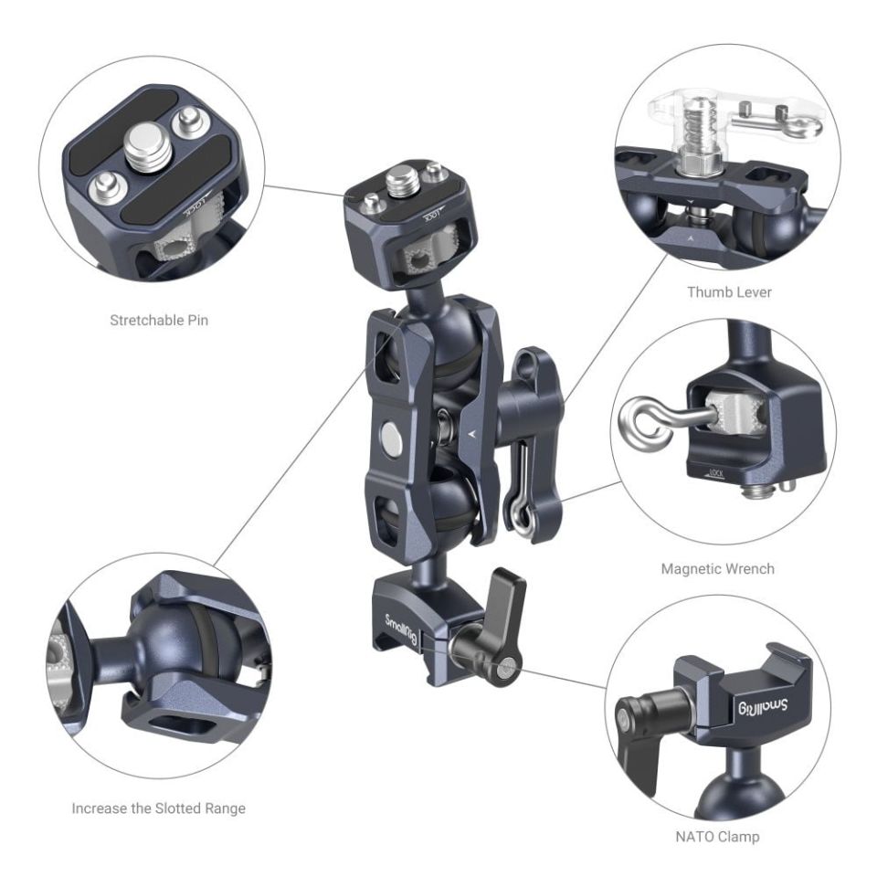 SmallRig Magic Arm (1/4”-20 Vida ve NATO Kelepçesi) 3875