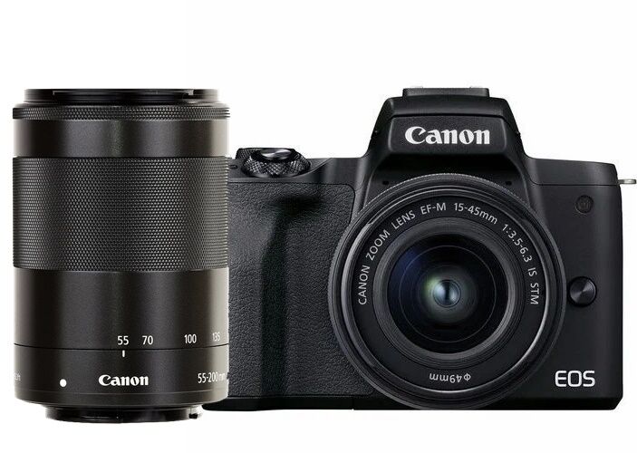 Canon EOS M50 Mark II 15-45mm + 55-200mm IS STM Lensli Kit