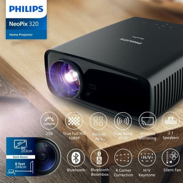 Philips NeoPix 320 Full HD 250 ANSI Wi-Fi Projeksiyon Cihazı