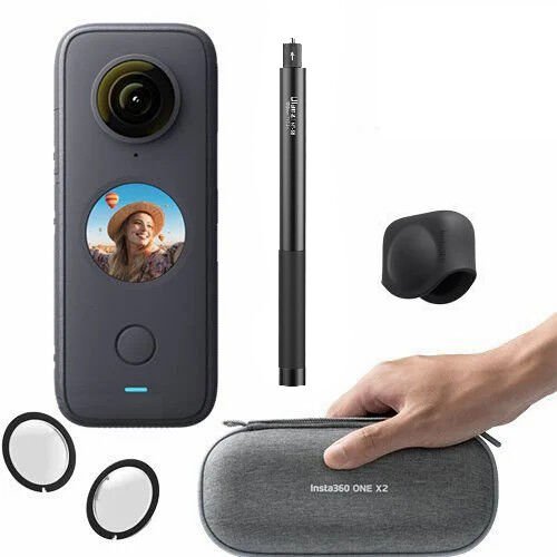 Insta360 One X2 + Invisible Stick + Lens Guard ve Cap + Çanta