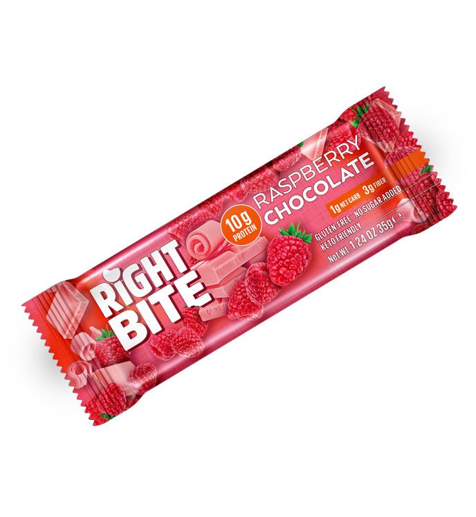 RIGHT BITE VEGAN PROTEIN BAR RASPBERRY AROMALI