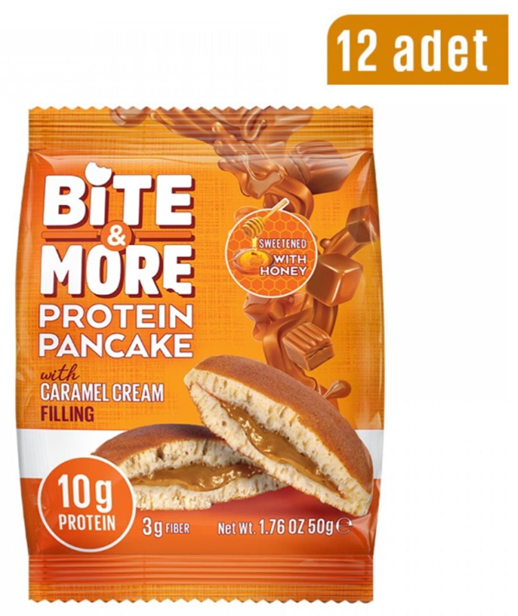 BİTE MORE PROTEİN PANCAKE (50 GR) - 12 ADET KARAMEL AROMALI