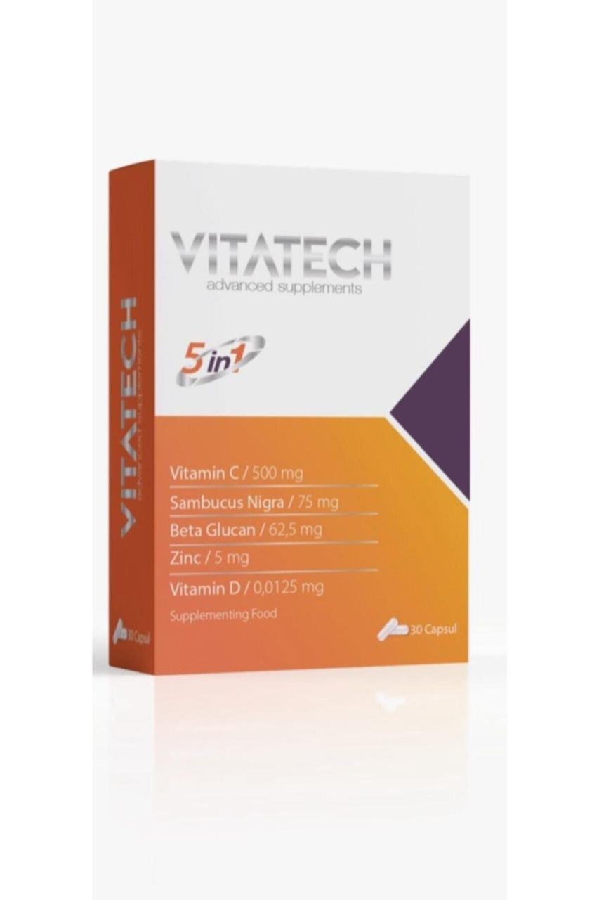 Vitatech Vitamin C, Vitamin D3, BetaGlukan, Çinko ve Kara Mürver 30 Kapsül