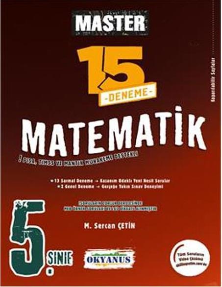 OKYANUS YAYINCILIK 5. SINIF MASTER 15 MATEMATİK DENEMESİ