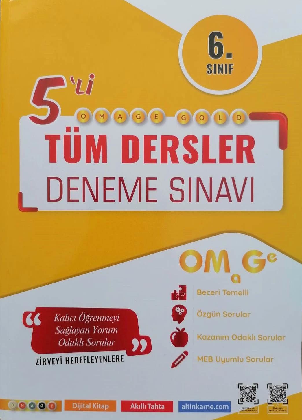 Nartest 6.Sınıf LGS Omage Gold 5'li Tüm Dersler Deneme Sınavı