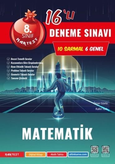 Nartest 8.Sınıf LGS Yeni Koyu Kapak Matematik 16'lı Deneme