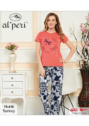 Alperi 78-418 Bayan Kısa Kol Pijama Takım