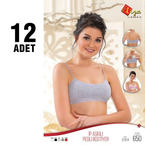 Liza 650 Pedli Bayan İp Askılı Bustiyer 12'li