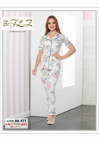 Flz 88-471 Kısa Kollu Bayan Pijama Takımı