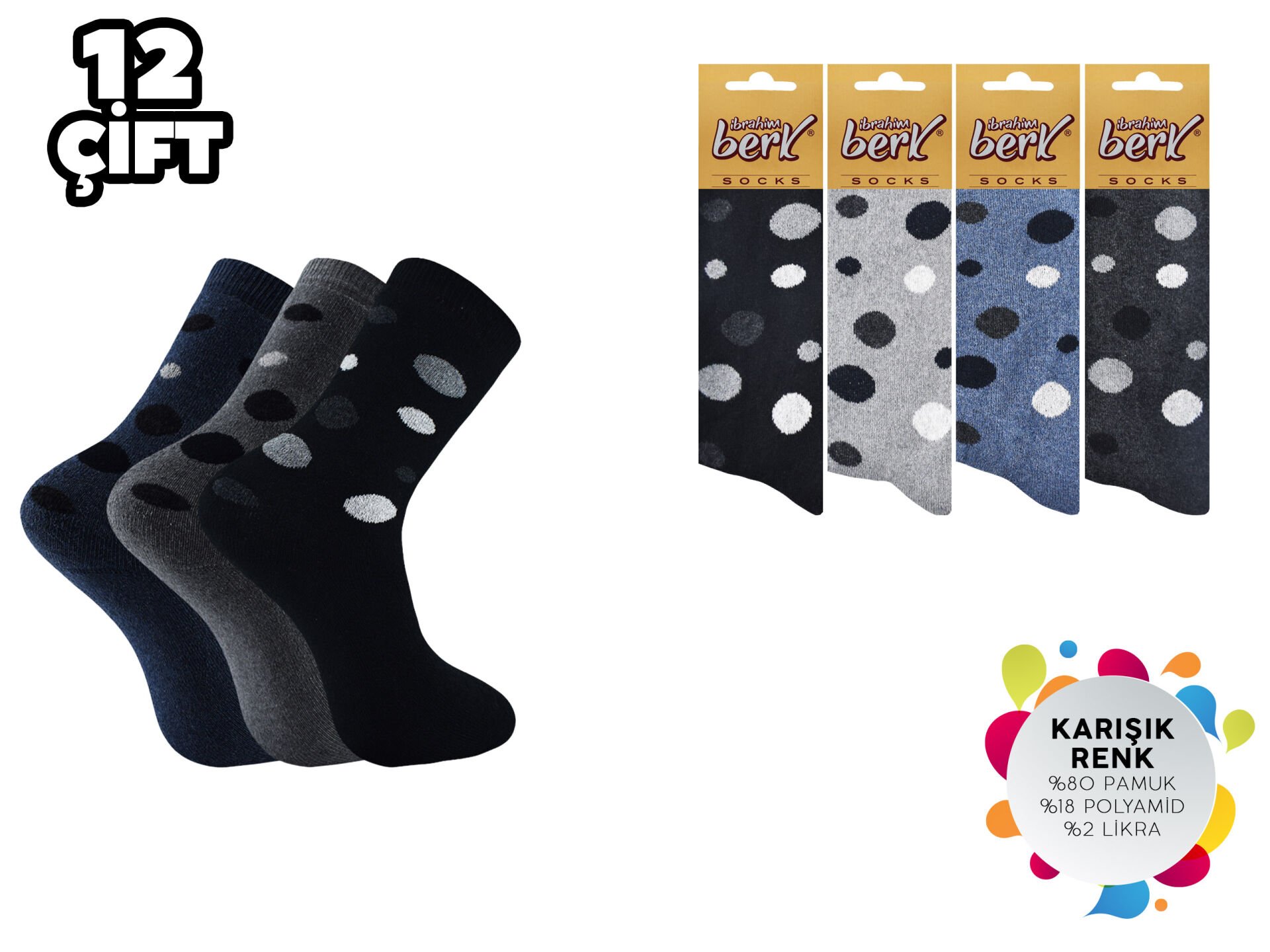 Berk 21-5 Bayan Kışlık Havlu Çorap 12'li