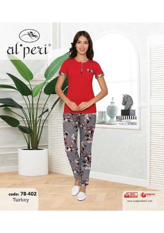 Alperi 78-402 Bayan Kısa Kol Pijama Takım