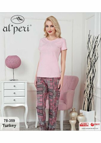 Alperi 78-359 Bayan Kısa Kol Pijama Takım
