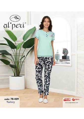 Alperi 78-409 Bayan Kısa Kol Pijama Takım