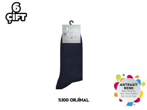 Pierre Cardin 931-Antrasit Erkek Modal Çorap 6'lı