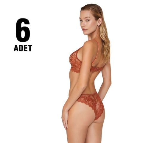 Cansoy 551 Kiremit Marlin Dantel Bralet Takım 6'lı