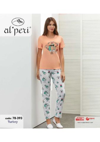 Alperi 78-393 Bayan Kısa Kol Pijama Takım