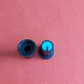 Pot Düğmesi Gövde Siyah Orta Mavi Şaft Çapı:6mm
