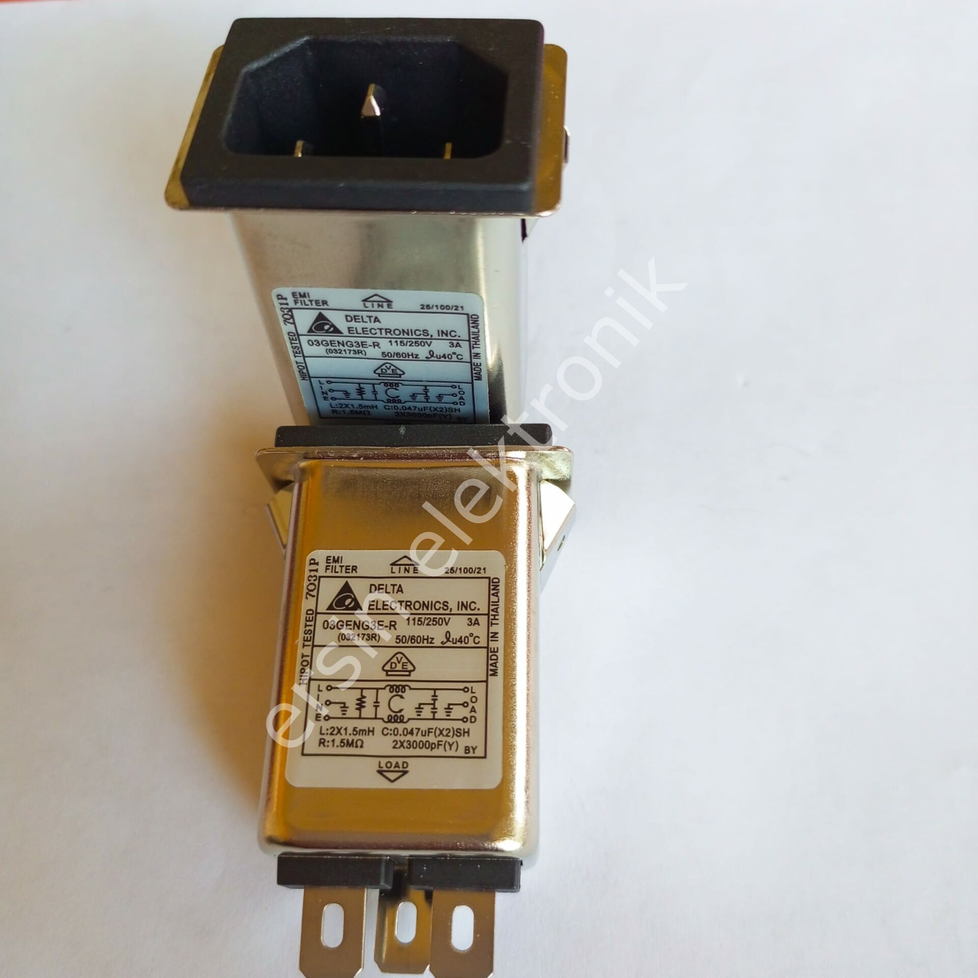 (3A) 03GENG3E-R (032173R) EMİ FİLTER 3A  115/250V Power Line Filter (Made in Thaıland)