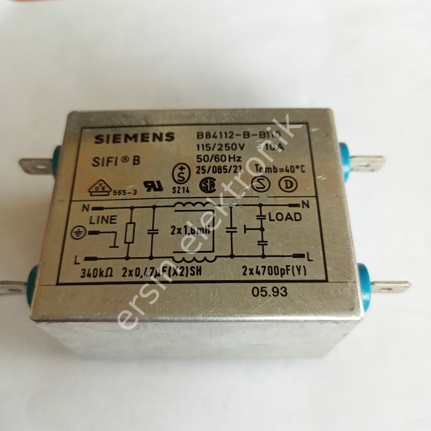 (10A )EMİ FİLTER B84112-B-110 10A 115/250V Power Line Filter (SIEMENS)