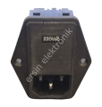 (4A) EMI FILTER FN379B-4/  4A 100V/ 120V/ 220V/ 240V AC Power Line Filter (Sigortalı) (ayarlı) (SCHAFFNER)