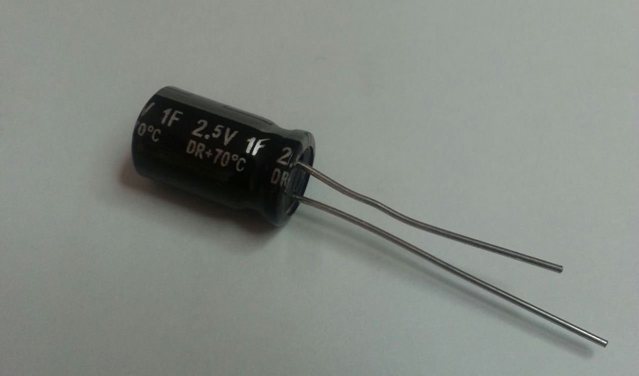 1F 2.5V Super Capacitor (1.0 F 2.5V) (Süper Kapasitör) (8MMX13MMX5MM) (Kore Malı) (7X21mm)