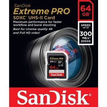 SANDISK 64GB 300MB EXTREME PRO SDXC UHSII KART