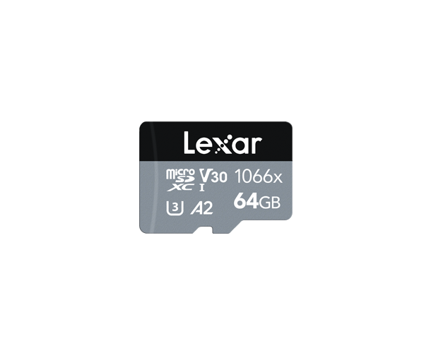 LEXAR 64GB MICRO SDXC 1066X UHS-I 160MB READ/70MB WRITE MEMORY CARD