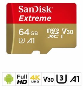 SANDISK 64GB MICROSDXC A1 EXTREME 100MB  HAFIZA KARTI
