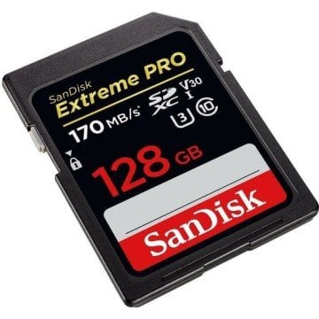 SANDISK 128GB SDXC  EXTREME PRO 170MB HAFIZA KARTI