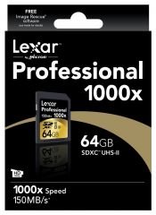 LEXAR 64GB SDXC 1000X (150MB/SN)UHS II HAFIZA KARTI