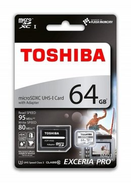 TOSHIBA 64GB MICRO SDXC UHS I U3 EXCERIA PRO 95/80 HAFIZA KARTI