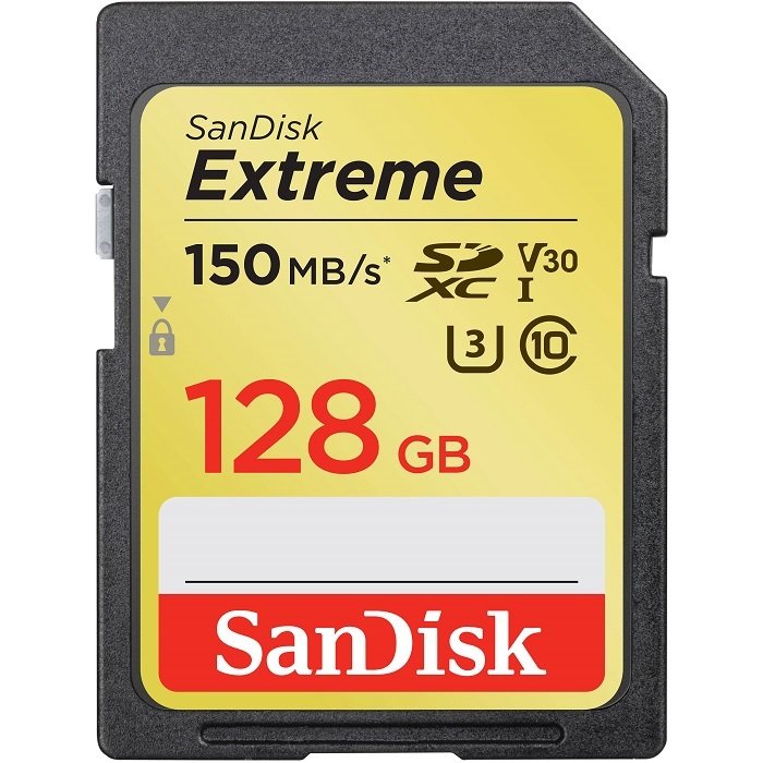 SANDISK 128GB SDXC 150MB UHS I /U3  EXTREME KART