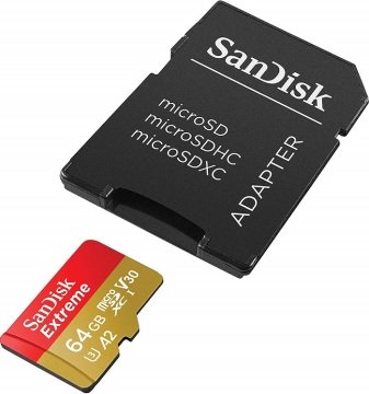 SANDISK 64GB 160MB EXTREME MICROSDXC UHS-I HAFIZA KARTI+ADAPTER  C10, U3, V30, 4K,