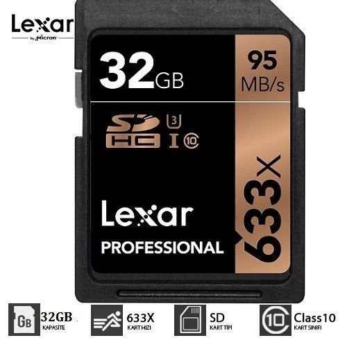 LEXAR 32GB SDHC 633X HAFIZA KARTI