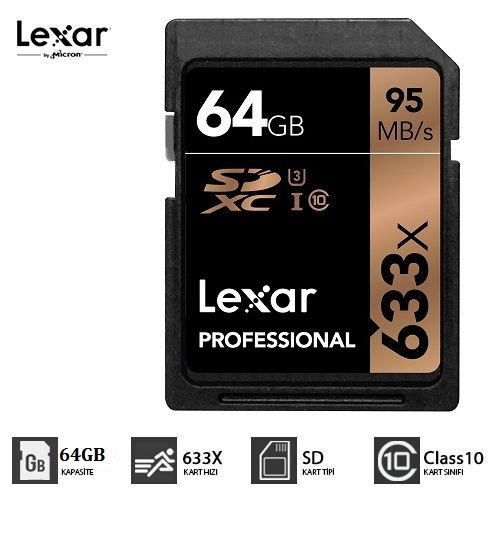 LEXAR 64GB SDXC 633X HAFIZA KARTI