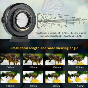 VILTROX EF-EOS M2 LENS ADAPTER  0.71x SPEEDBOSTER  CANON EF LENSLER İÇİN EOS EF-M AYNASIZ KAMERALAR İÇİN