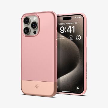 iPhone 15 Pro Kılıf, Spigen Style Armor Magfit (Magsafe Uyumlu) Rose Gold