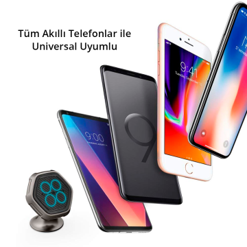 Universal Manyetik Araç Tutucu, Spigen Kuel® QS40 Metal Gövdeli 4 Güçlü Mıknatıslı