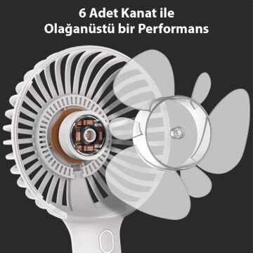 Taşınabilir Şarjlı USB Mini Fan, Spigen H900 White