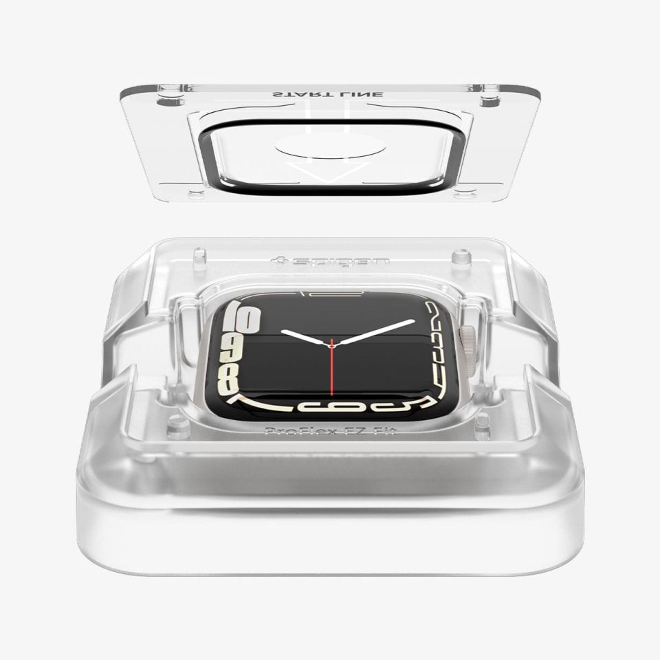 Apple Watch Serisi (41mm) Ekran Koruyucu Kolay Kurulum, Spigen Pro Flex EZ Fit (2 Adet)